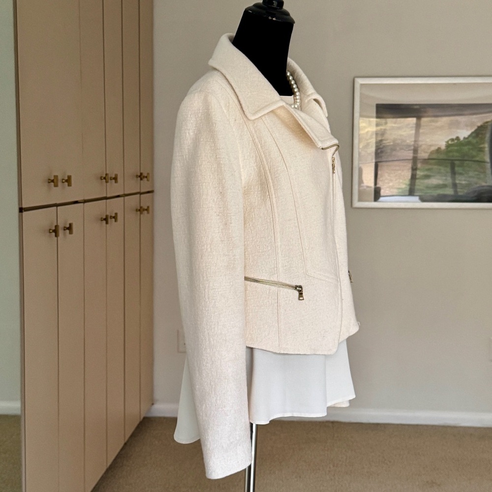 Ann Taylor Wool Blend Moto Jacket Blazer - Picture 3 of 8